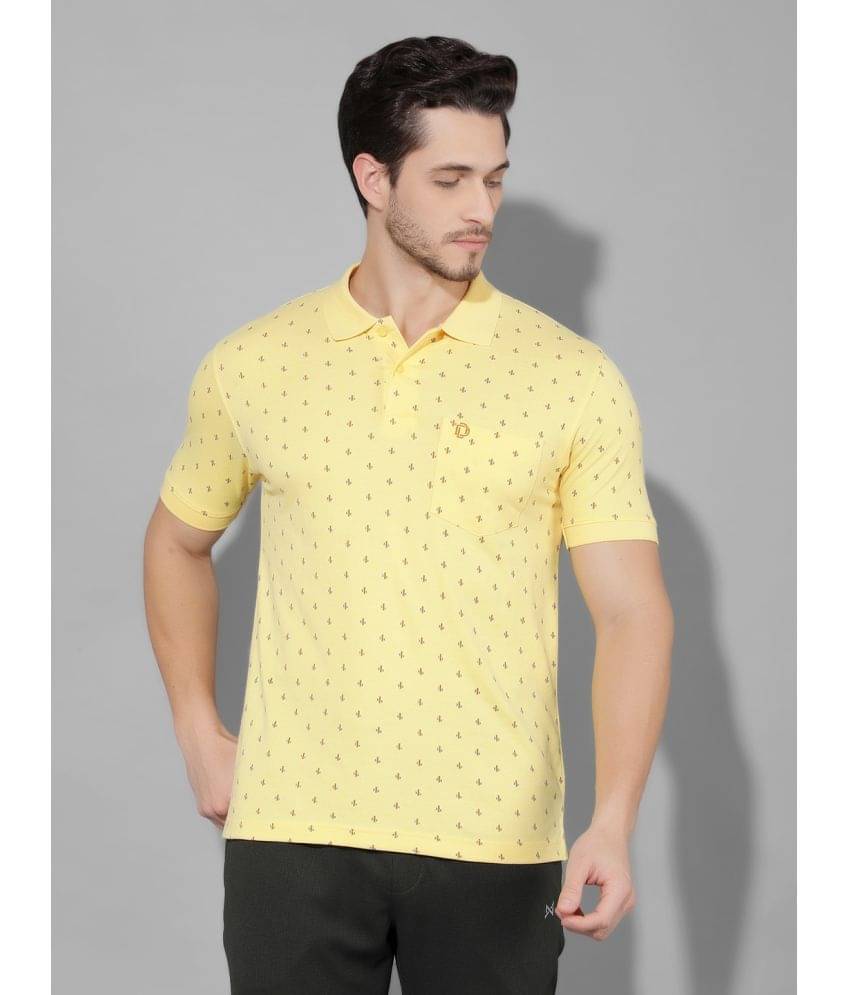 Dollar Cotton Blend Regular Fit Printed Half Sleeves Men's Polo T Shirt - Yellow ( Pack of 1 ) Dollar Cotton Blend Regular Fit Printed Half Sleeves Men's Polo T Shirt - Yellow ( Pack of 1 )