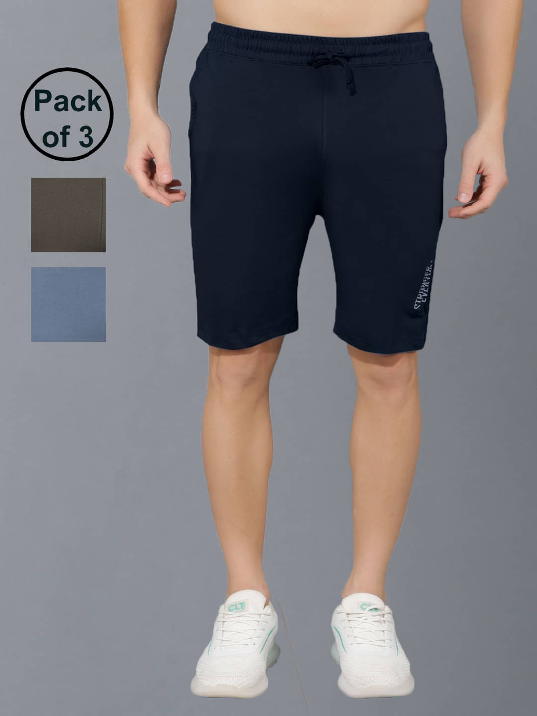     			Dollar Multicolor Cotton Blend Men's Shorts ( Pack of 3 )