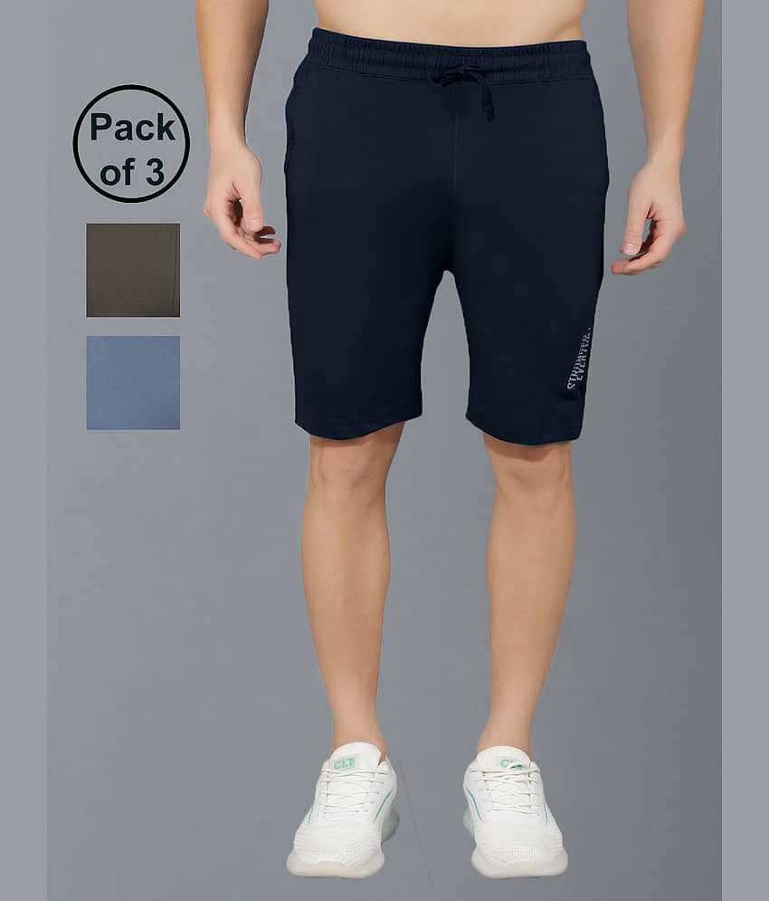 Dollar Multicolor Cotton Blend Men's Shorts ( Pack of 3 ) - Shorts | Buy online on ZillyBuy