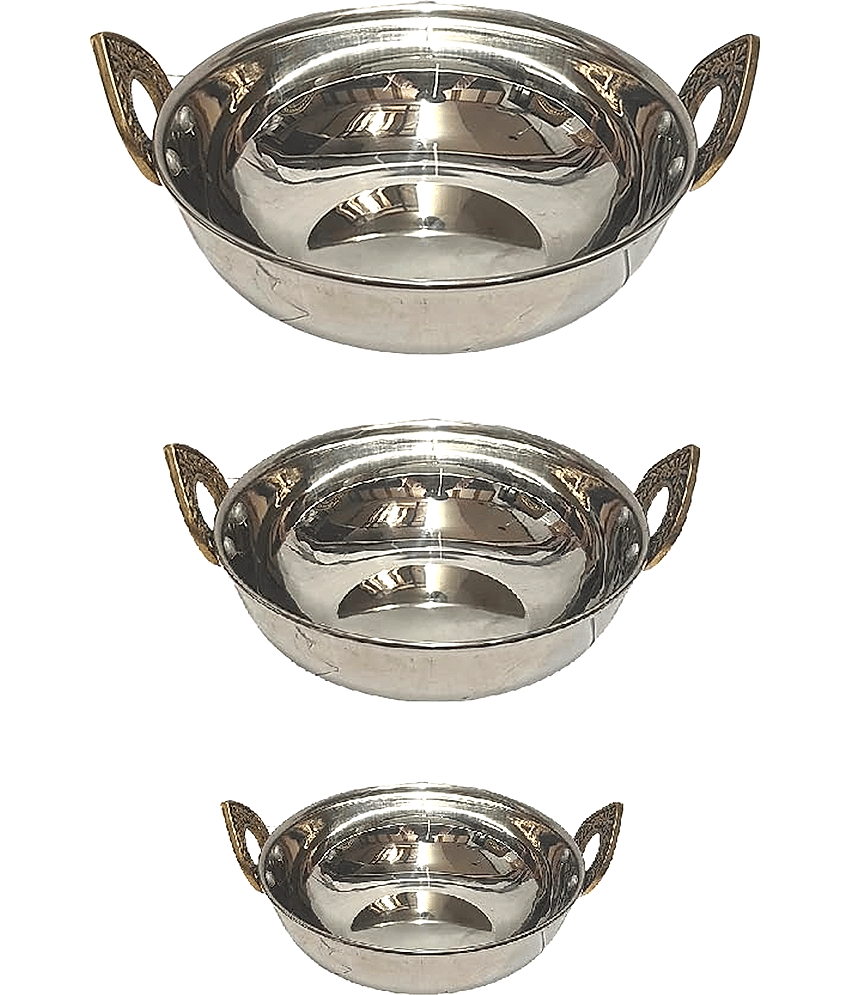 Dynore Stainless Steel Non coated Deep Kadhai 1 mm ( 0.7 ) L - Cookware | Buy online on ZillyBuy