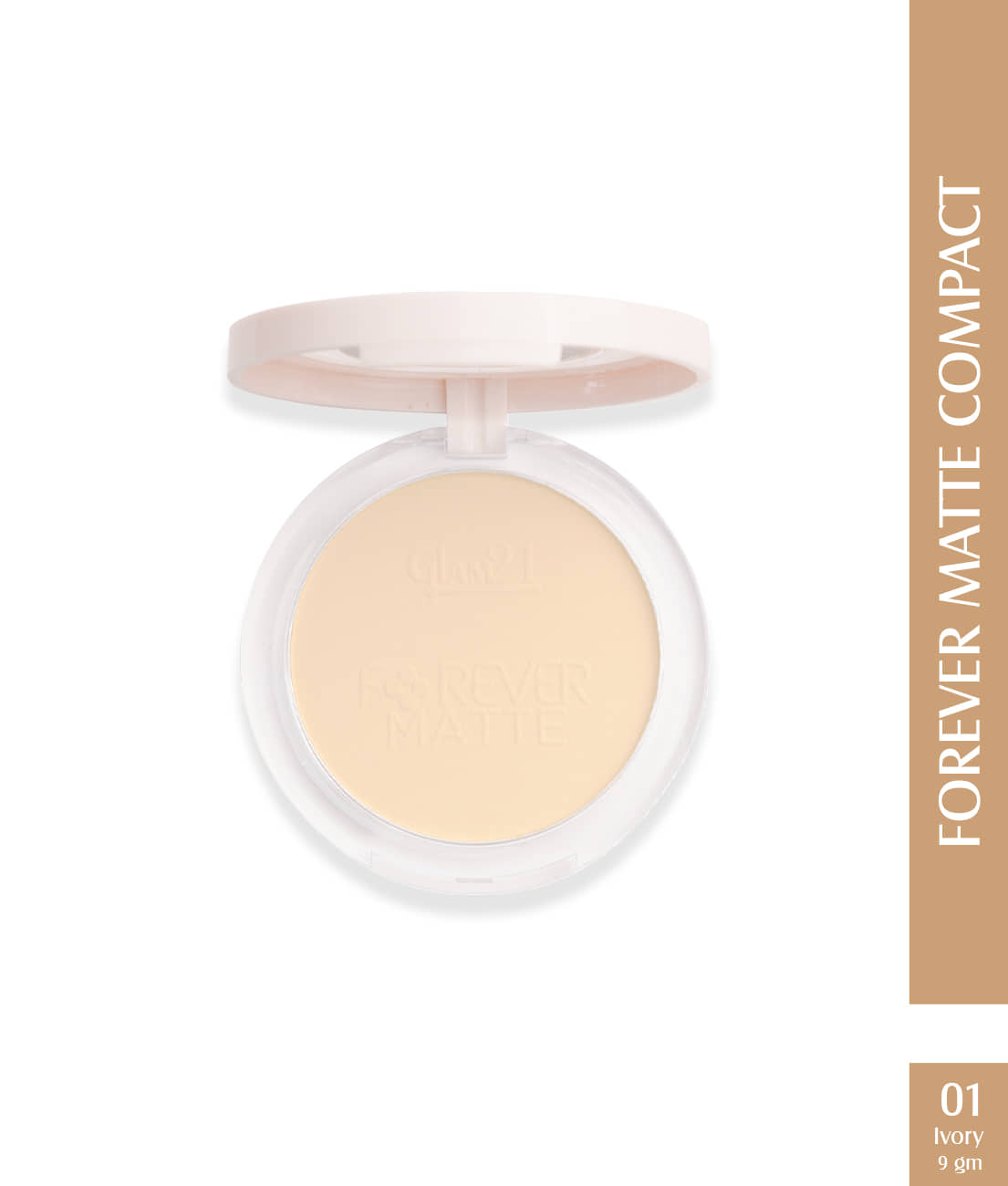 Glam21 Forever Matte Compact , Evens Out Complexion , Hides Imperfections Light Beige 9gm