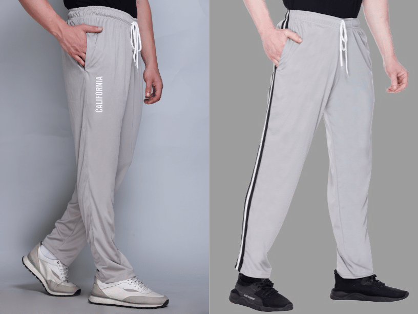     			HVBK Grey Polyester Men's Trackpants ( Pack of 2 )