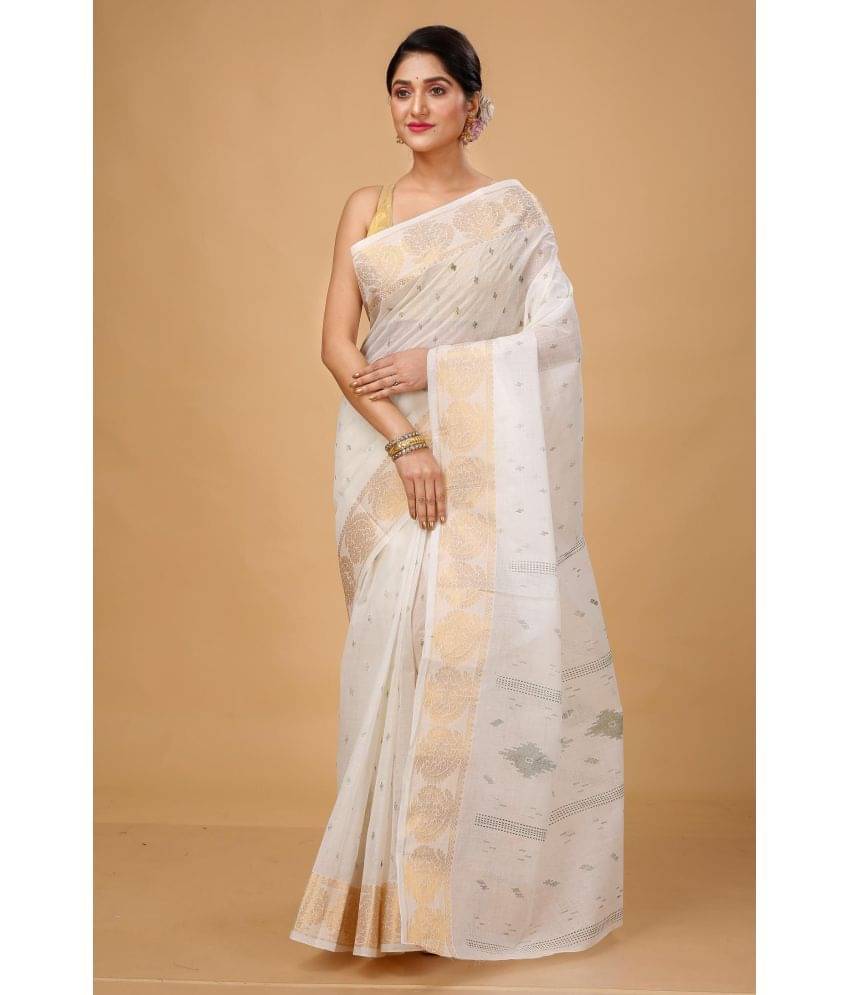     			Happy Creation Cotton Printed Saree Without Blouse Piece ( Green )