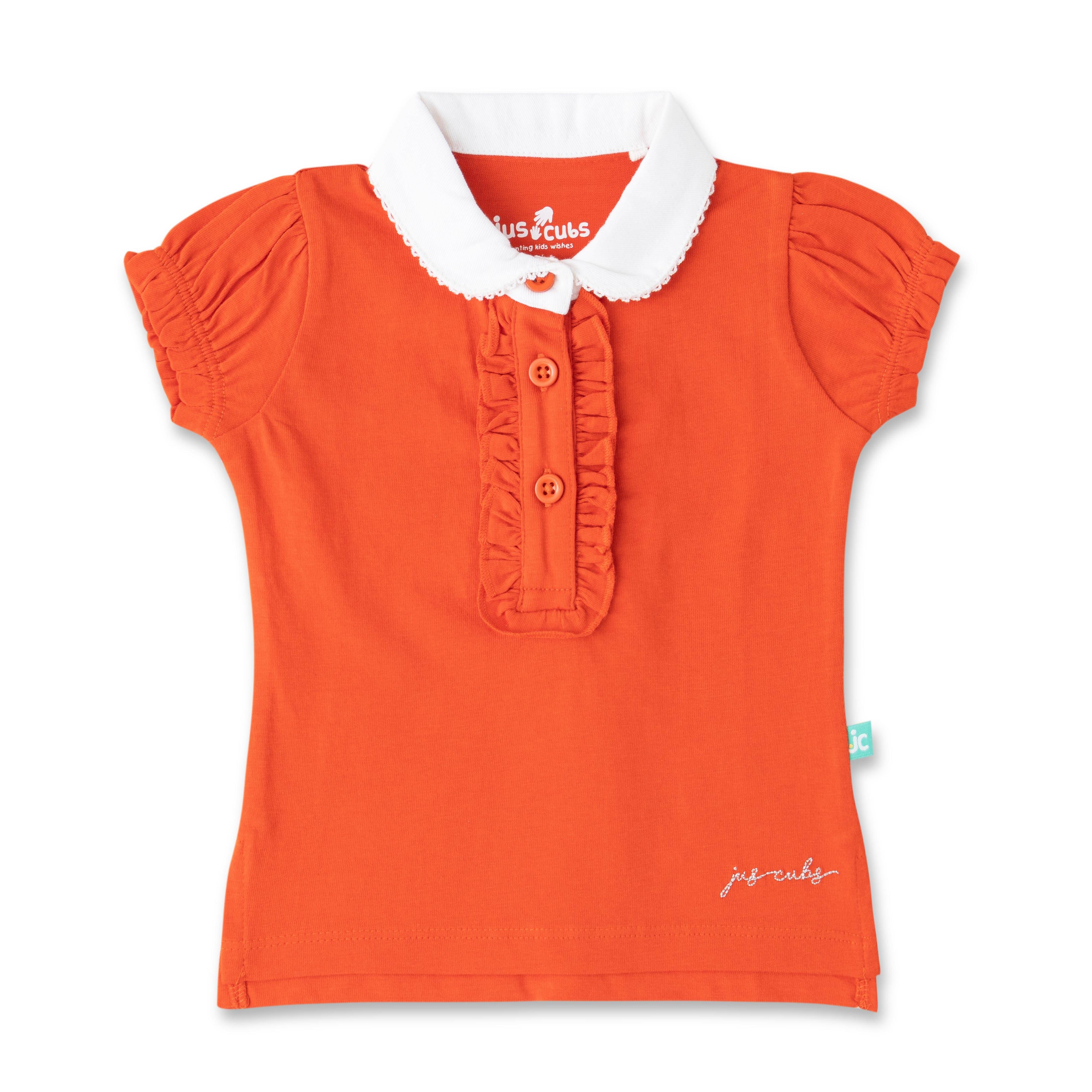     			Juscubs Pack of 1 Girls Cotton T-Shirt ( Orange )