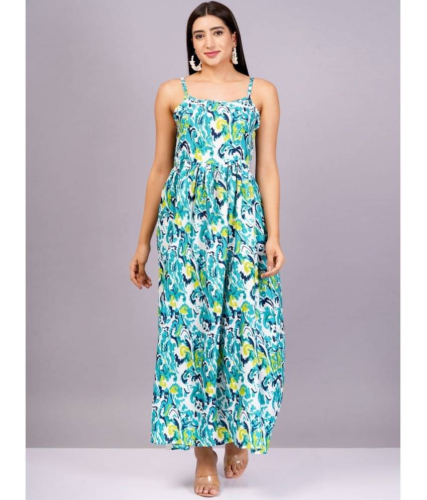     			Jyoti Women Crepe Printed Fit & Flare Dress ( Light Blue )