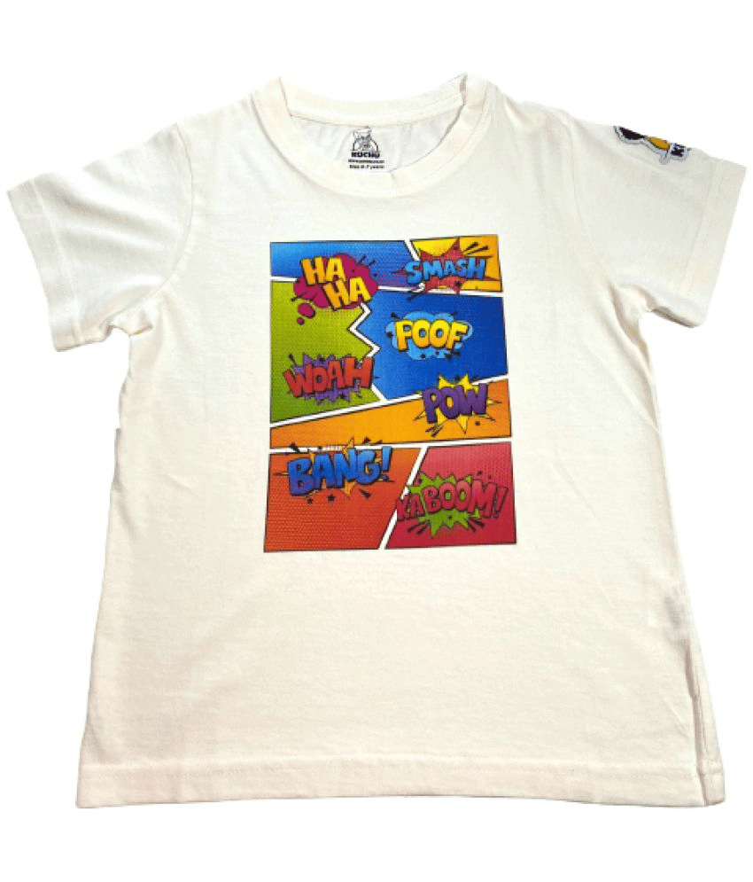     			KUCHU Pack of 1 Girls Cotton Blend T-Shirt ( Cream )