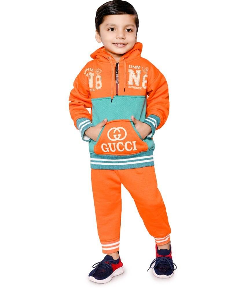     			New Collection Pack of 1 Boys Polyester Cardigan Sweater ( Orange )