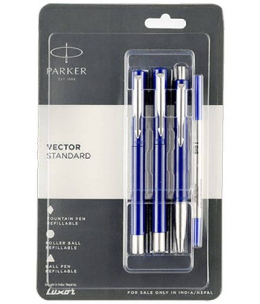     			Parker Vector Standard Blue CT Fountain Pen, Rollerball Pen & Ball Pen Set