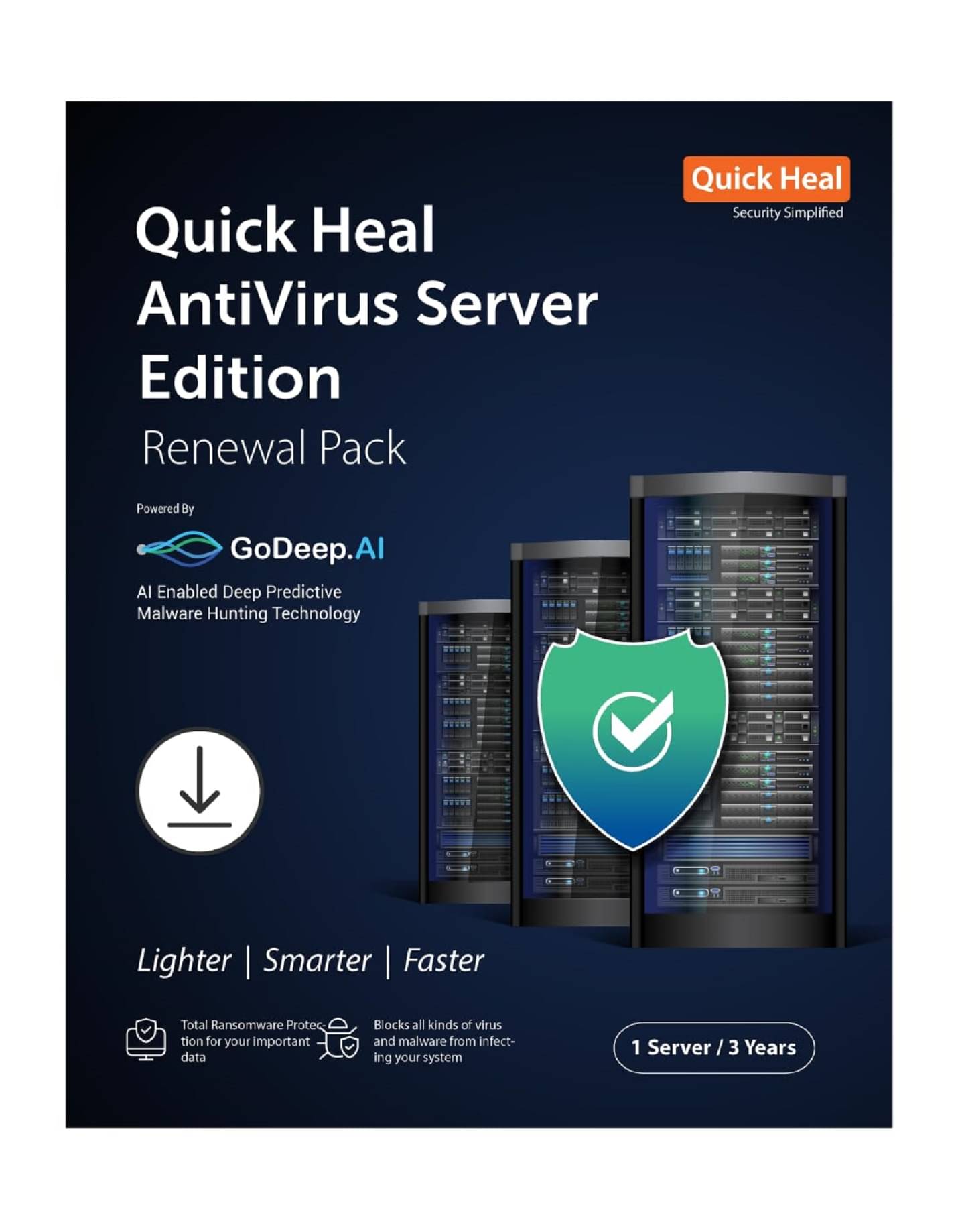     			Quick Heal Antivirus Server Edition Renewal Pack  ( 1 User / 3 Year ) - Activation Code-Email Delivery
