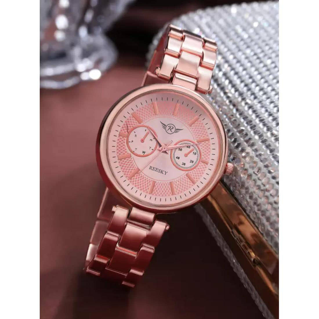 REESKY Rose Gold Metal Analog Womens Watch