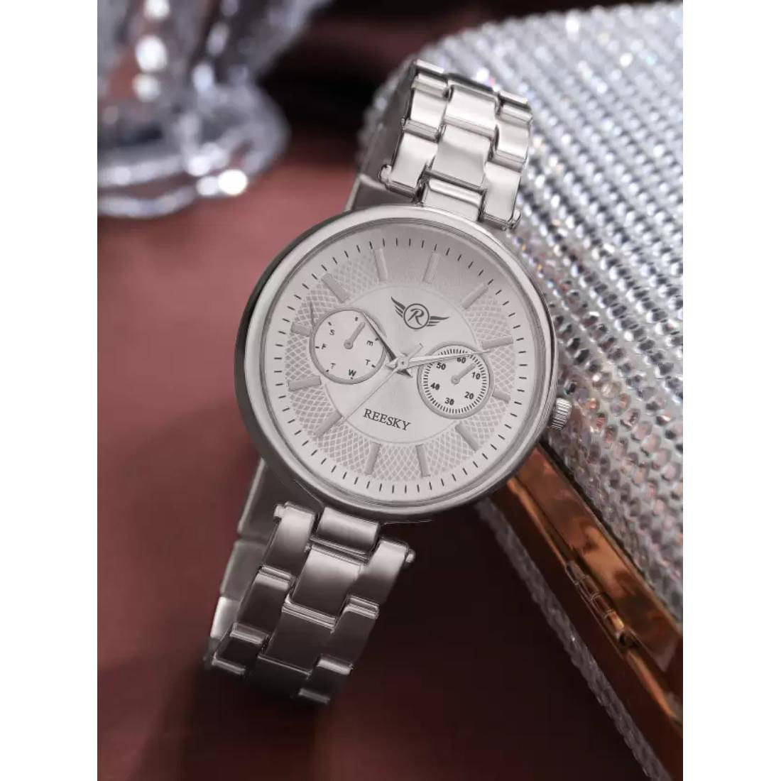     			REESKY Silver Metal Analog Womens Watch