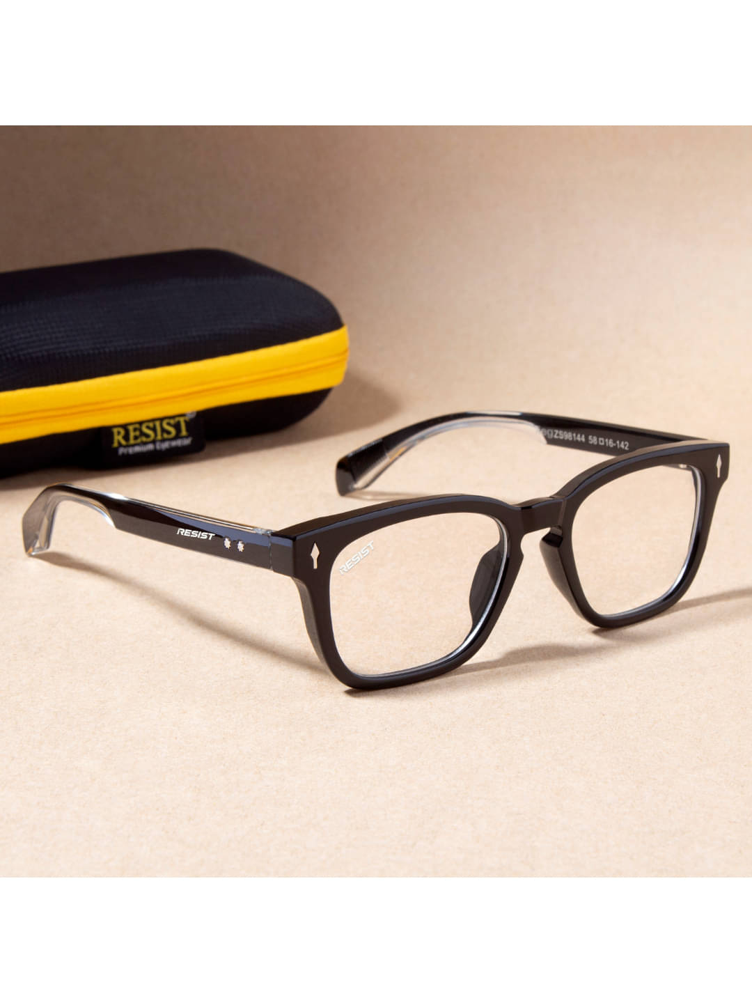     			RESIST EYEWEAR Black Rectangular Sunglasses ( Pack of 1 )