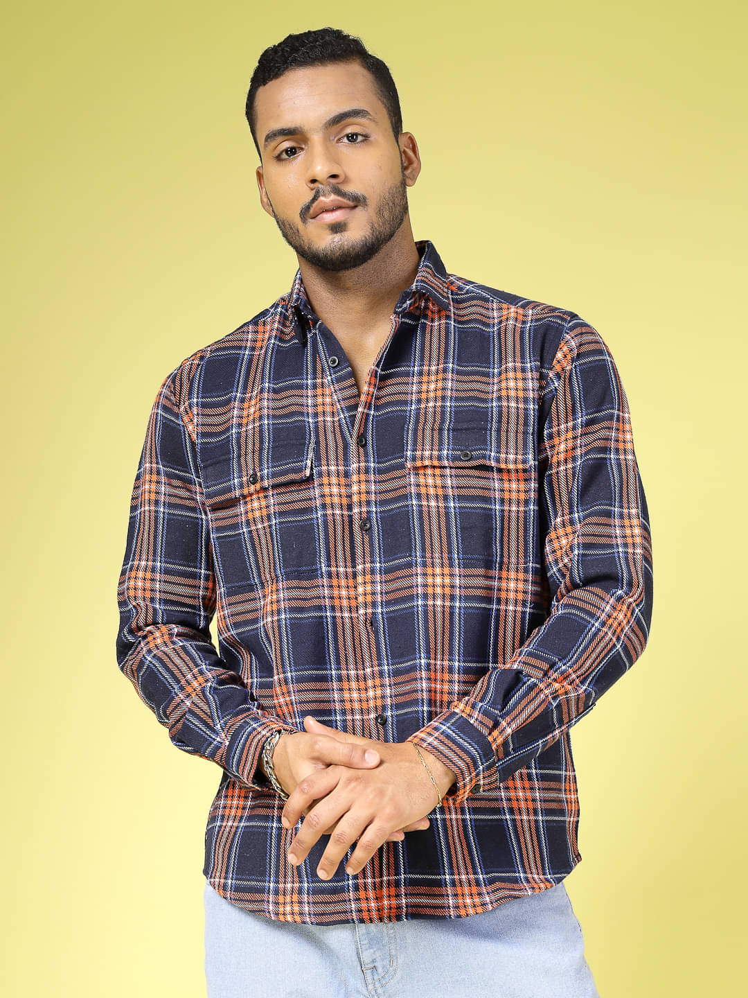 Rigo Flannel Oversized Fit Checks Full Sleeves Men's Casual Shirt - Blue ( Pack of 1 ) Rigo Flannel Oversized Fit Checks Full Sleeves Men's Casual Shirt - Blue ( Pack of 1 )