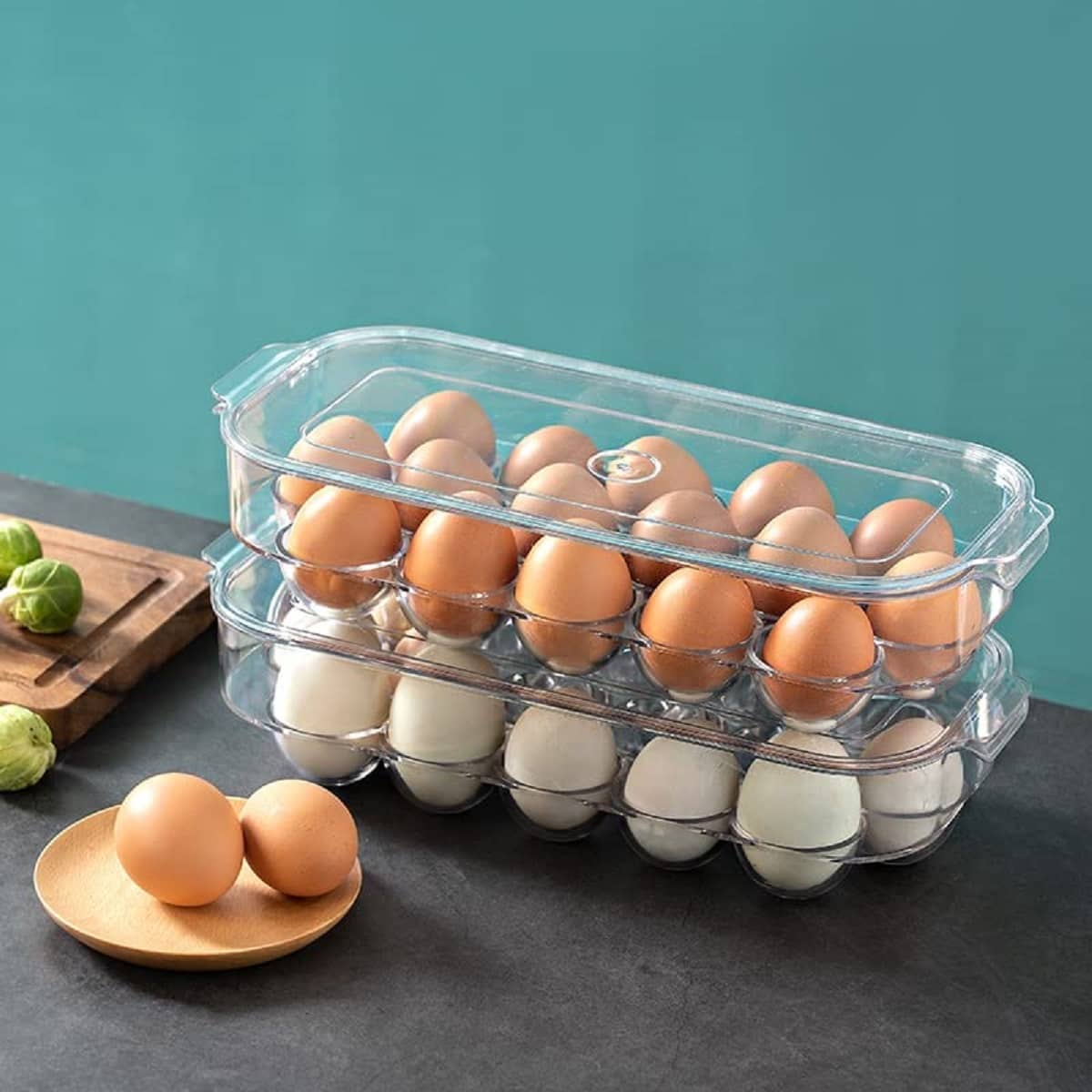 SHARUJA EggSafe Elite 16 Acrylic Transparent Egg Container ( Set of 1 )
