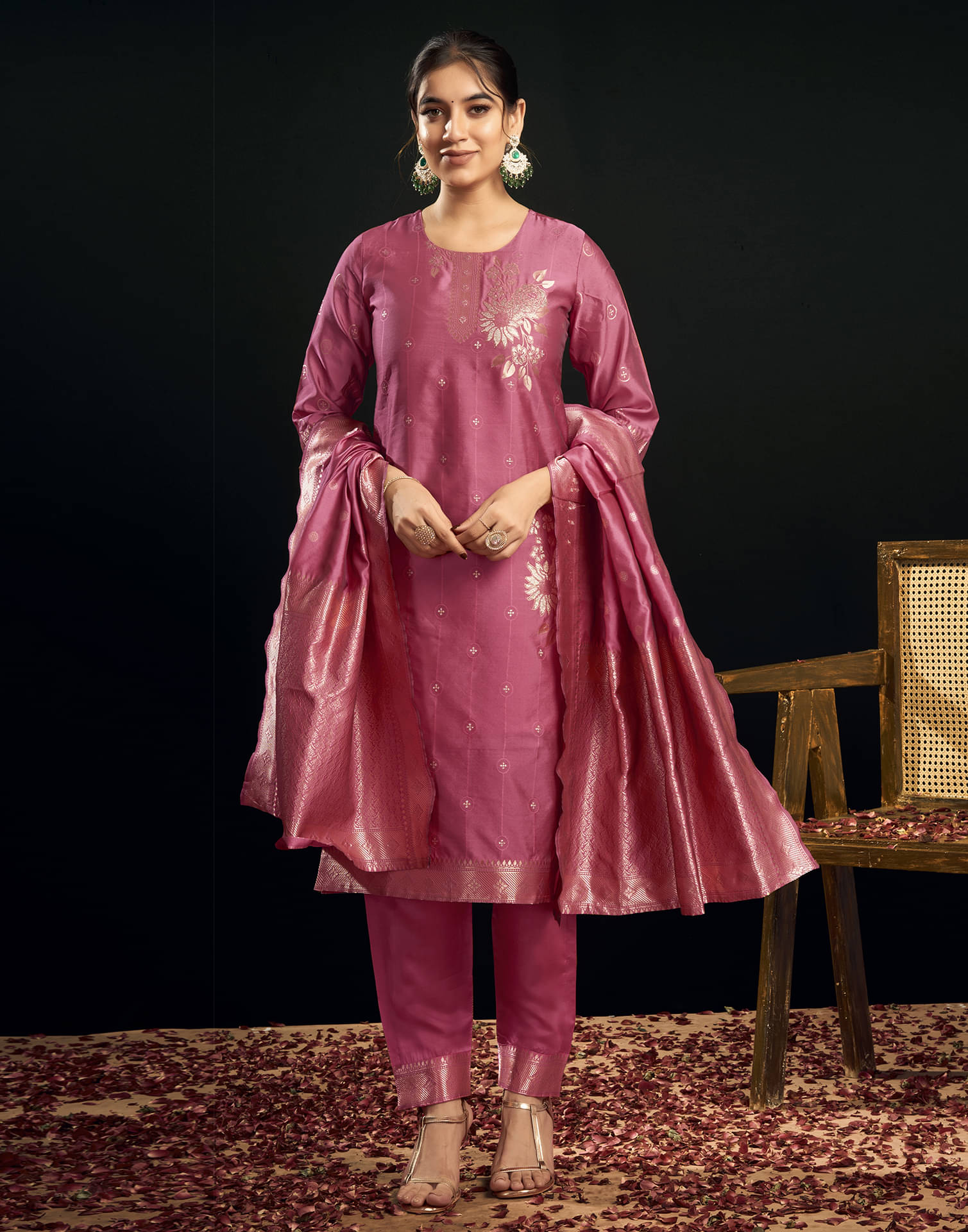 Skylee Silk Blend Self Design Kurti With Pants Women's Stitched Salwar Suit - Magenta ( Pack of 1 ) Skylee Silk Blend Self Design Kurti With Pants Women's Stitched Salwar Suit - Magenta ( Pack of 1 )