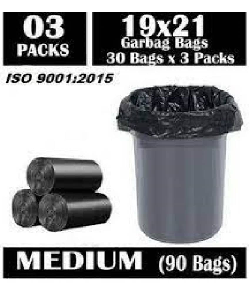 Slings Kitchenware Black Plastic Garbage Bag Pack of 3