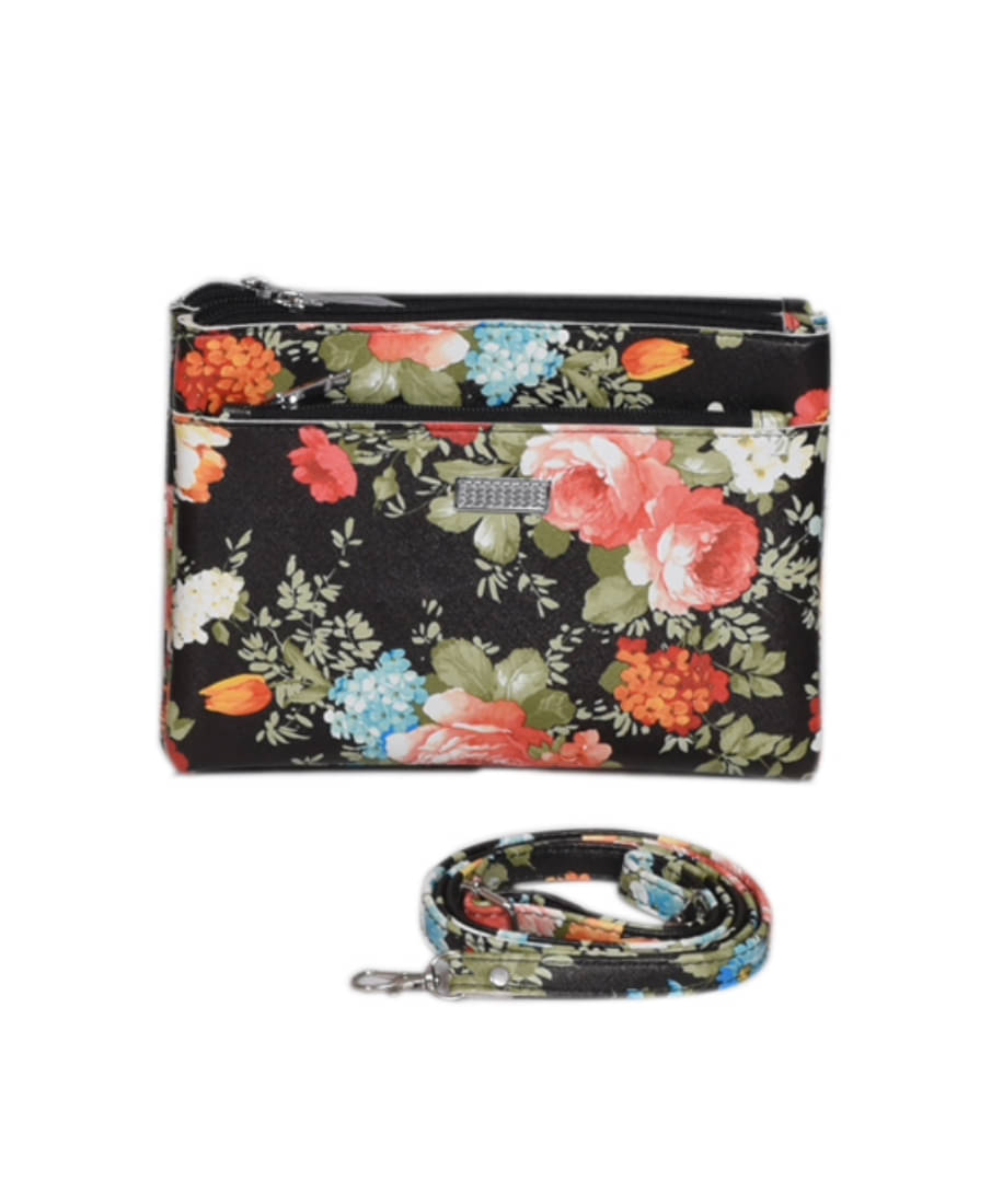     			Sunvika House Black Fabric Sling Bag