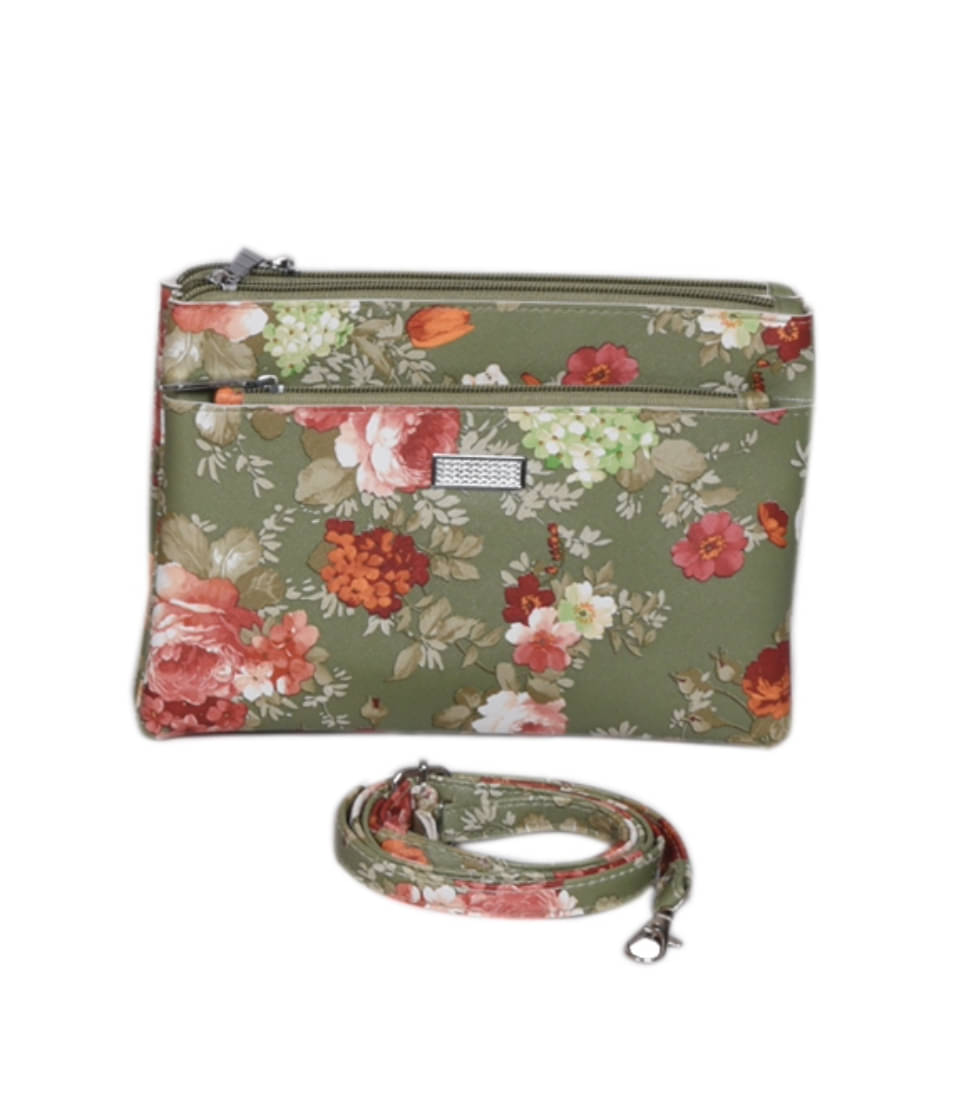     			Sunvika House Mint Green Fabric Sling Bag
