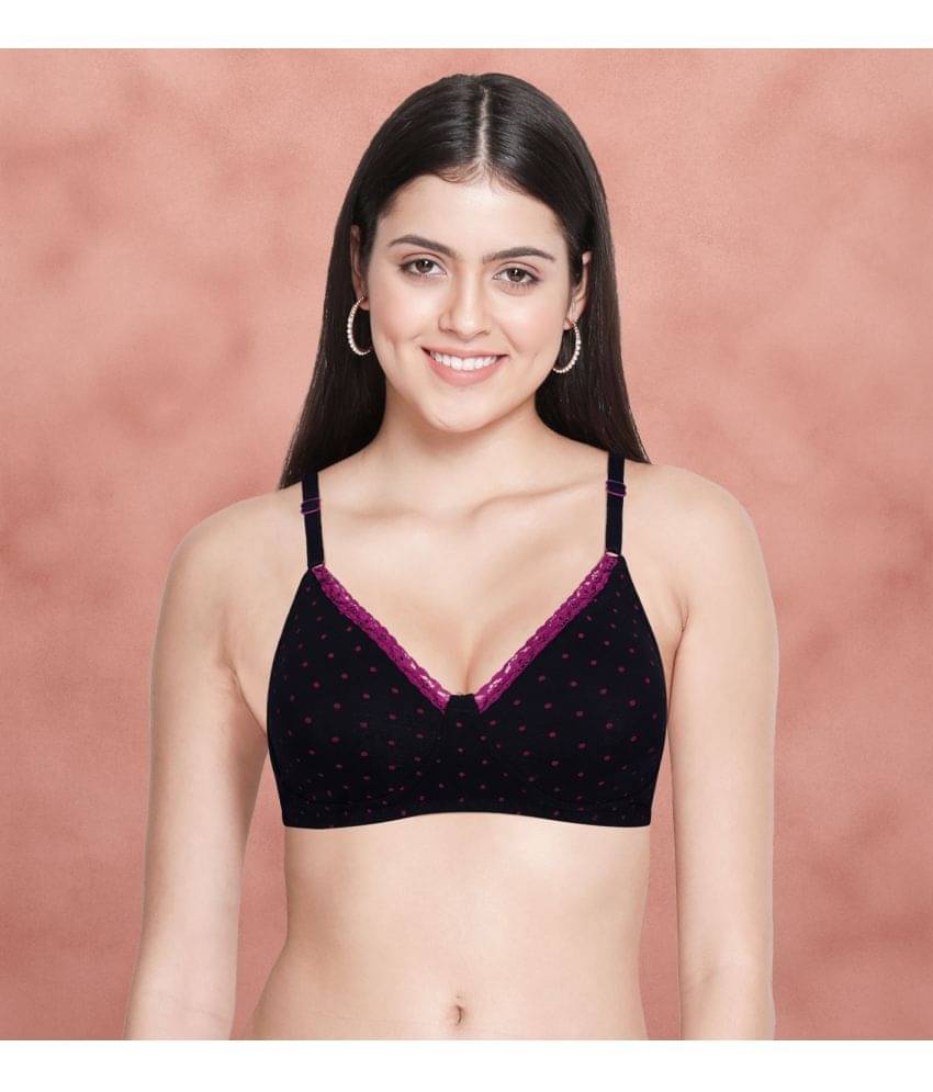     			Susie Cotton Blend Non Padded Women's Everyday Bra ( Black ) SU172-DarkPinkDot