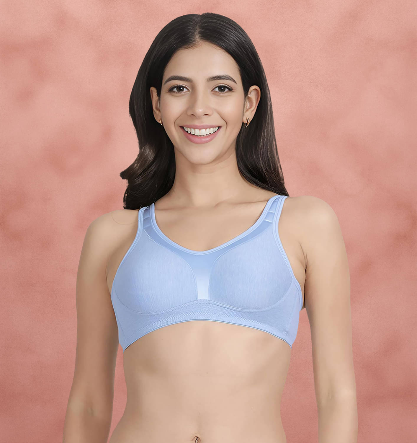 Susie Cotton Blend Non Padded Women's Everyday Bra ( Blue ) SLI1004-Windsurfer Susie Cotton Blend Non Padded Women's Everyday Bra ( Blue ) SLI1004-Windsurfer
