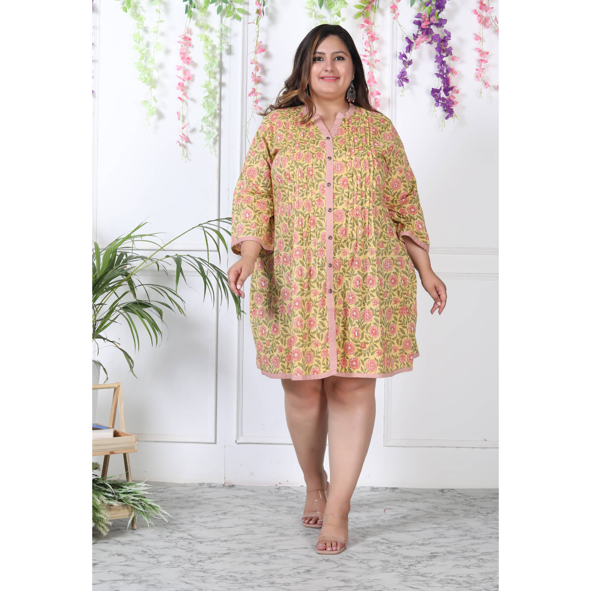 Swasti Women's Cotton Tunic ( Yellow ) Swasti Women's Cotton Tunic ( Yellow )