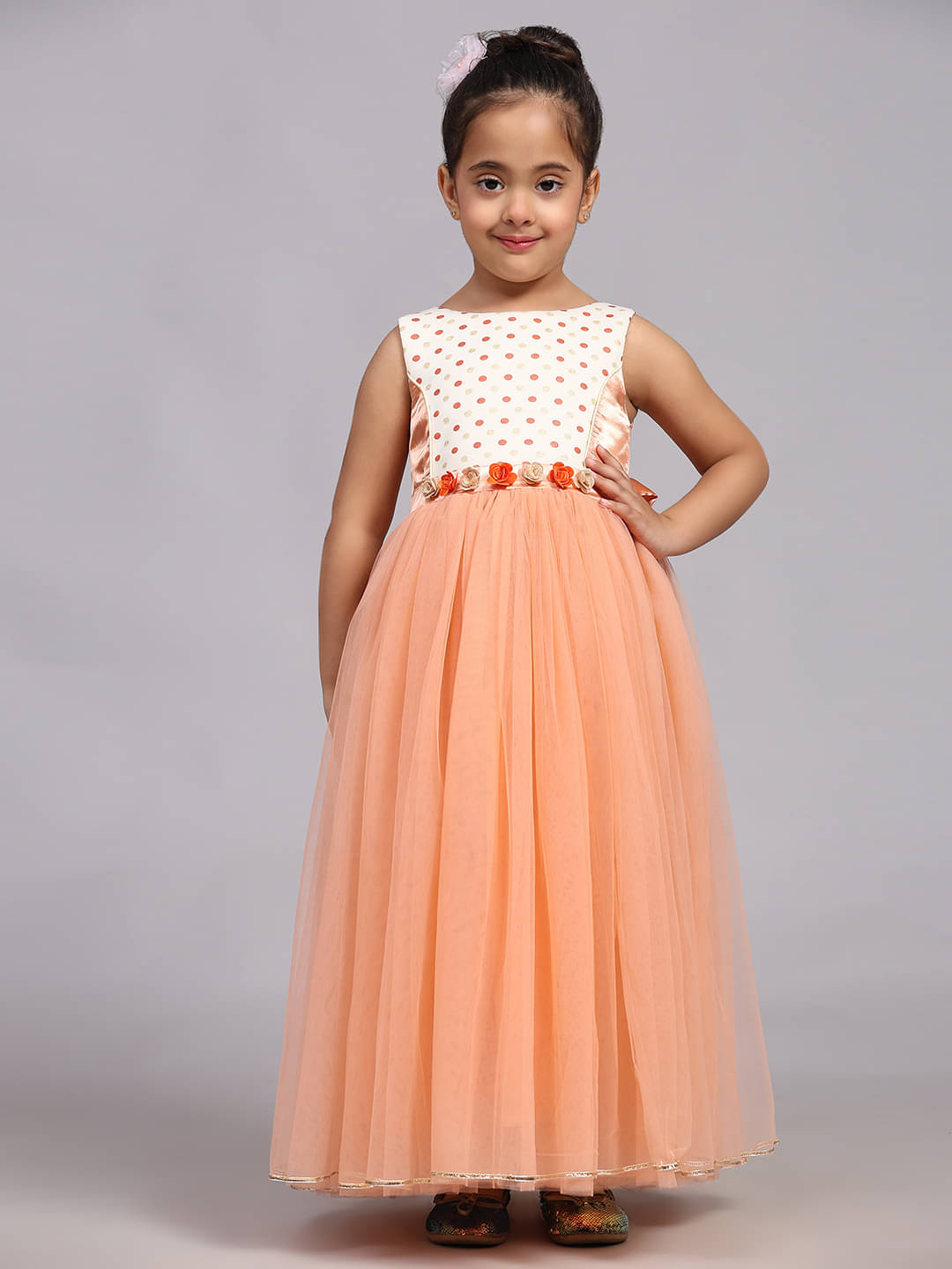 Toy Balloon Kids Net Gown For Girls ( Pack of 1 , PeachPuff ) Toy Balloon Kids Net Gown For Girls ( Pack of 1 , PeachPuff )