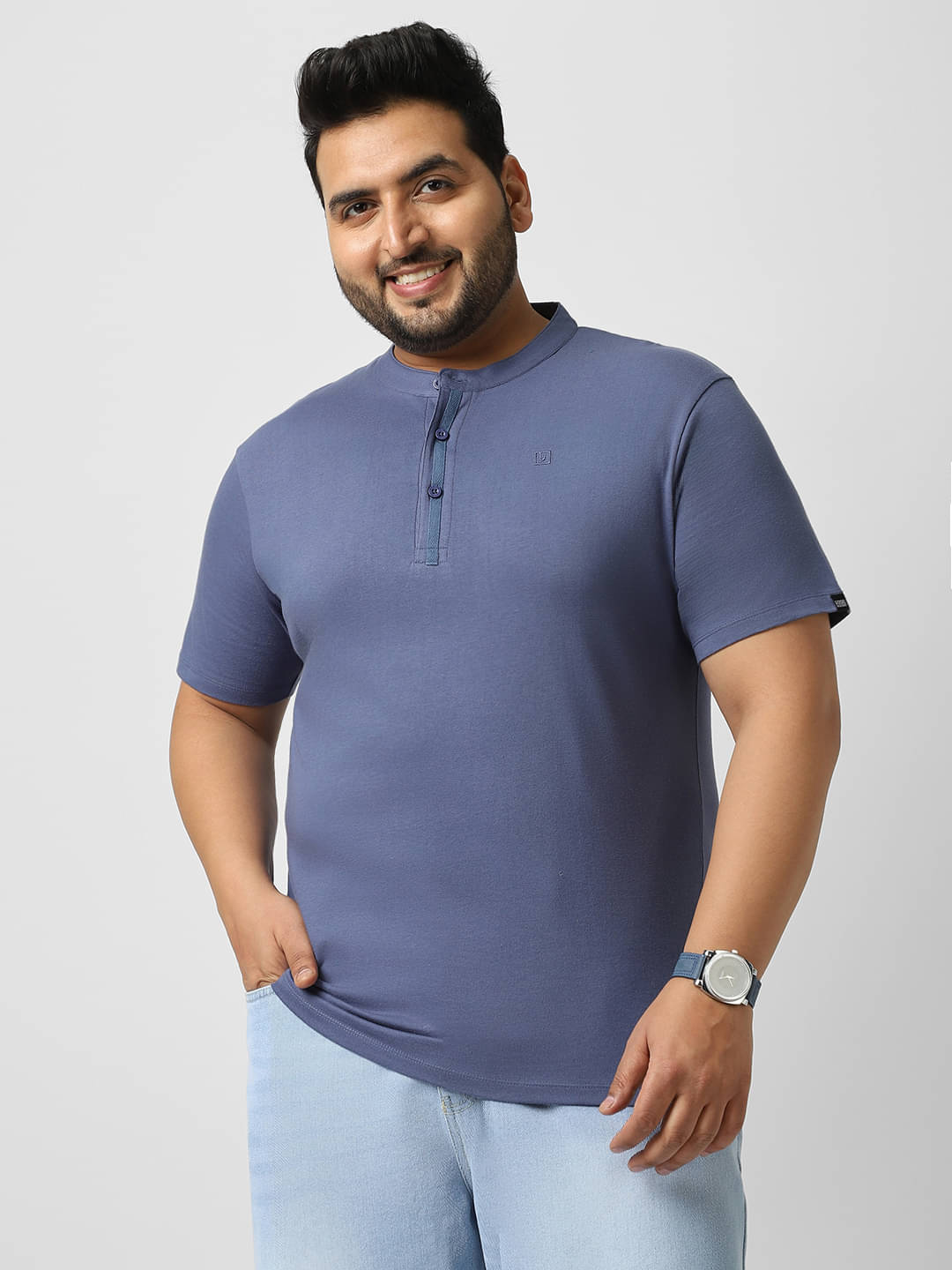     			Urbano Plus Pack of 1 100% Cotton Regular Fit Men's T-Shirt ( Indigo )