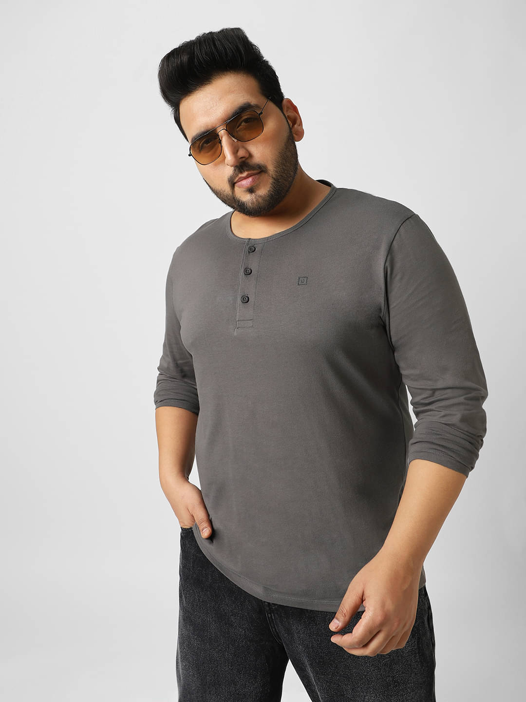     			Urbano Plus Pack of 1 100% Cotton Regular Fit Men's T-Shirt ( Dark Grey )