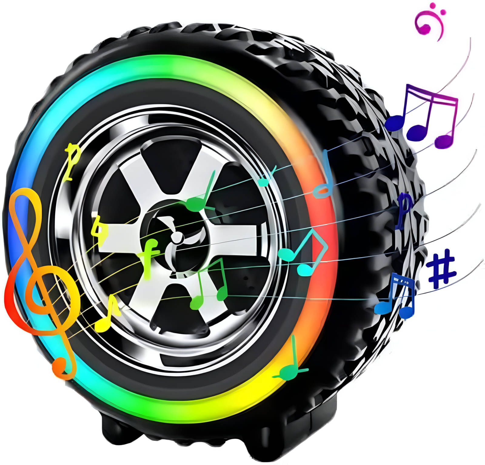     			VERONIC RGB TYRE 10 W Bluetooth Speaker Bluetooth V 5.2 with USB,SD card Slot,Call function Playback Time 8 hrs Black