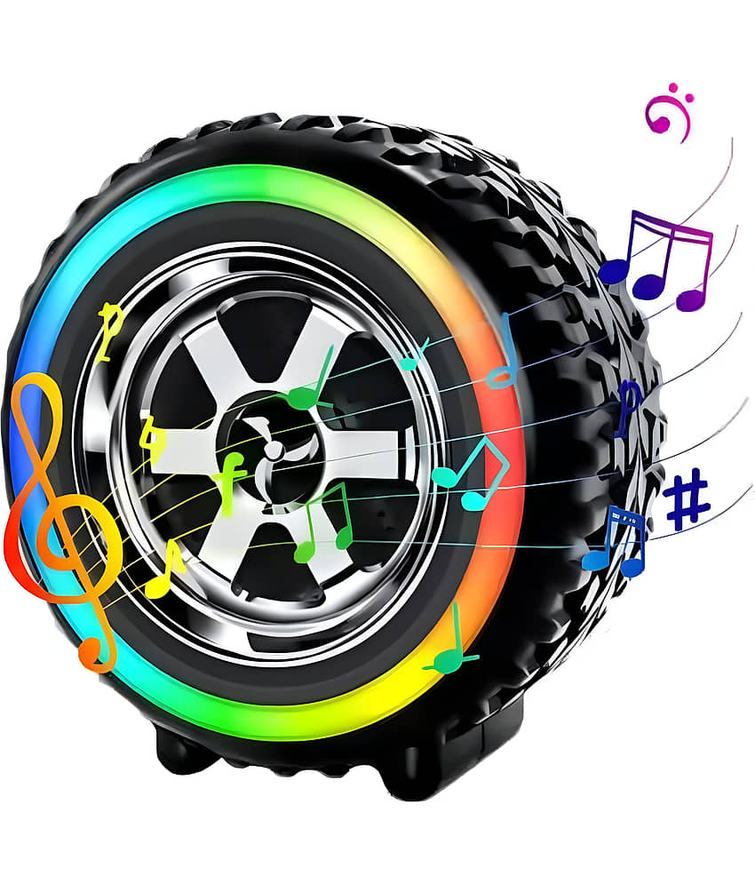 VERONIC RGB TYRE 10 W Bluetooth Speaker Bluetooth V 5.2 with USB,SD card Slot,Call function Playback Time 8 hrs Black