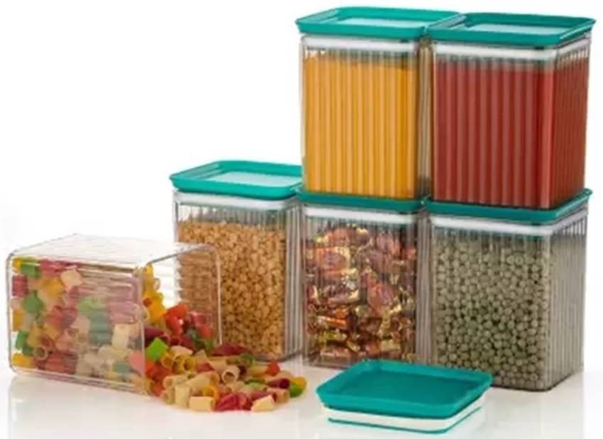     			iview kitchenware Dal/Pasta/Grocery Plastic Sea Green Dal Container ( Set of 6 )