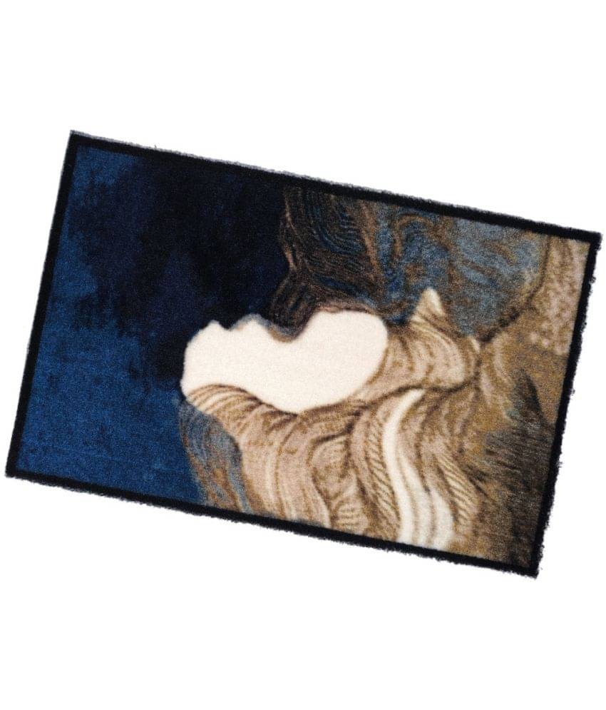 ADIRNY - Anti-skid Polycotton Door Mat ( 59 X 39 cm ) Single - Blue ADIRNY - Anti-skid Polycotton Door Mat ( 59 X 39 cm ) Single - Blue