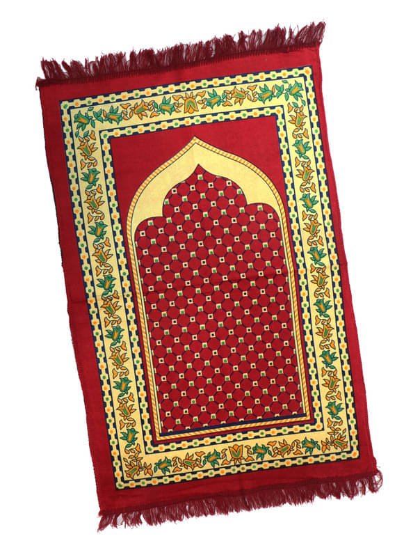 ADIRNY Maroon Single Regular Velvet Prayer Mat ( 110 X 70 cm ) ADIRNY Maroon Single Regular Velvet Prayer Mat ( 110 X 70 cm )