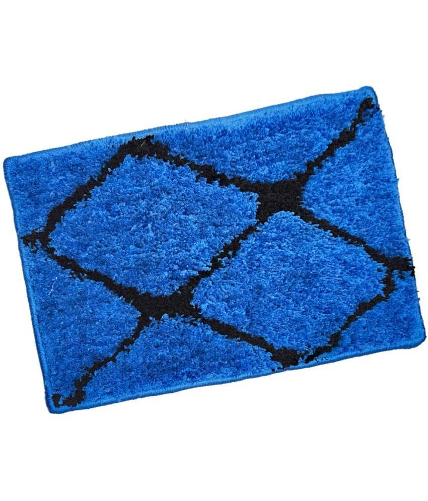 ADIRNY - Regular Polycotton Door Mat ( 59 X 39 cm ) Single - Blue ADIRNY - Regular Polycotton Door Mat ( 59 X 39 cm ) Single - Blue