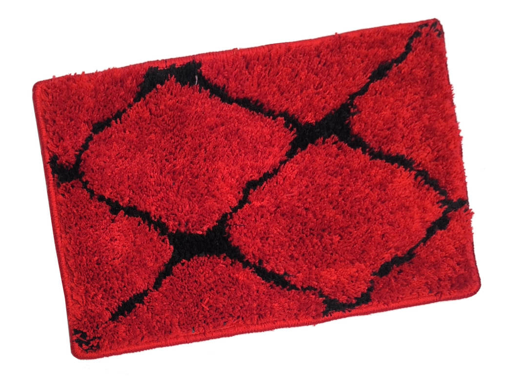 ADIRNY - Regular Polycotton Door Mat ( 59 X 39 cm ) Single - Red ADIRNY - Regular Polycotton Door Mat ( 59 X 39 cm ) Single - Red