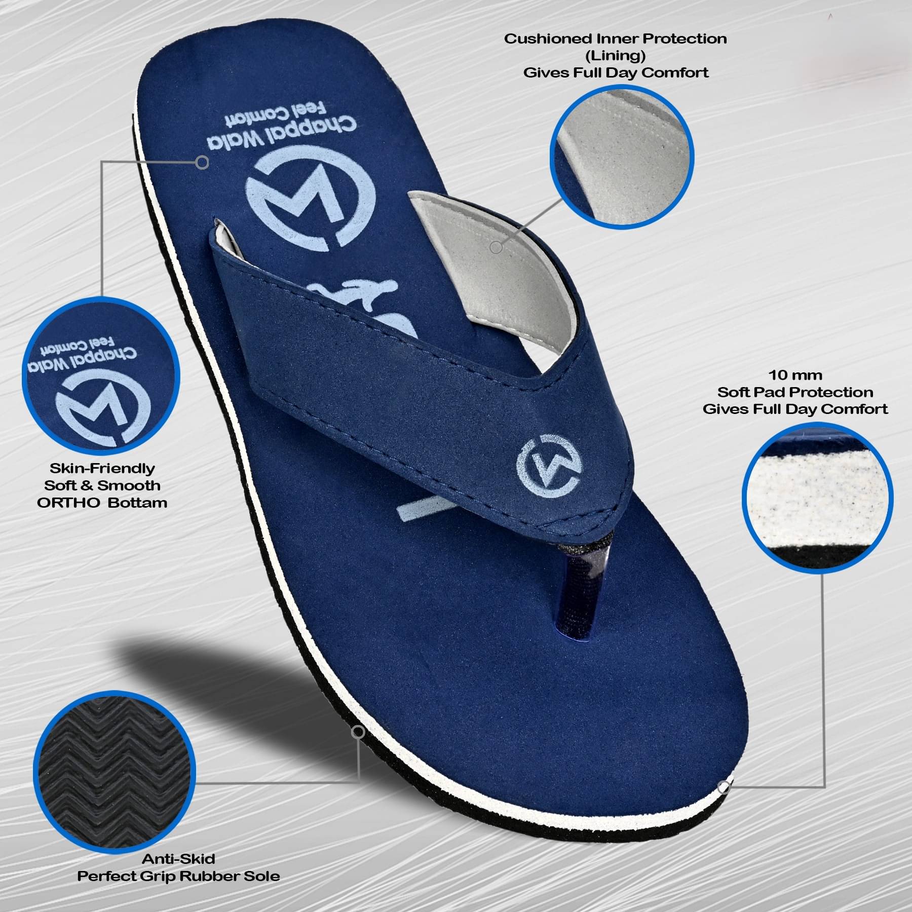     			Chappal Wala Navy Men's Daily Slipper