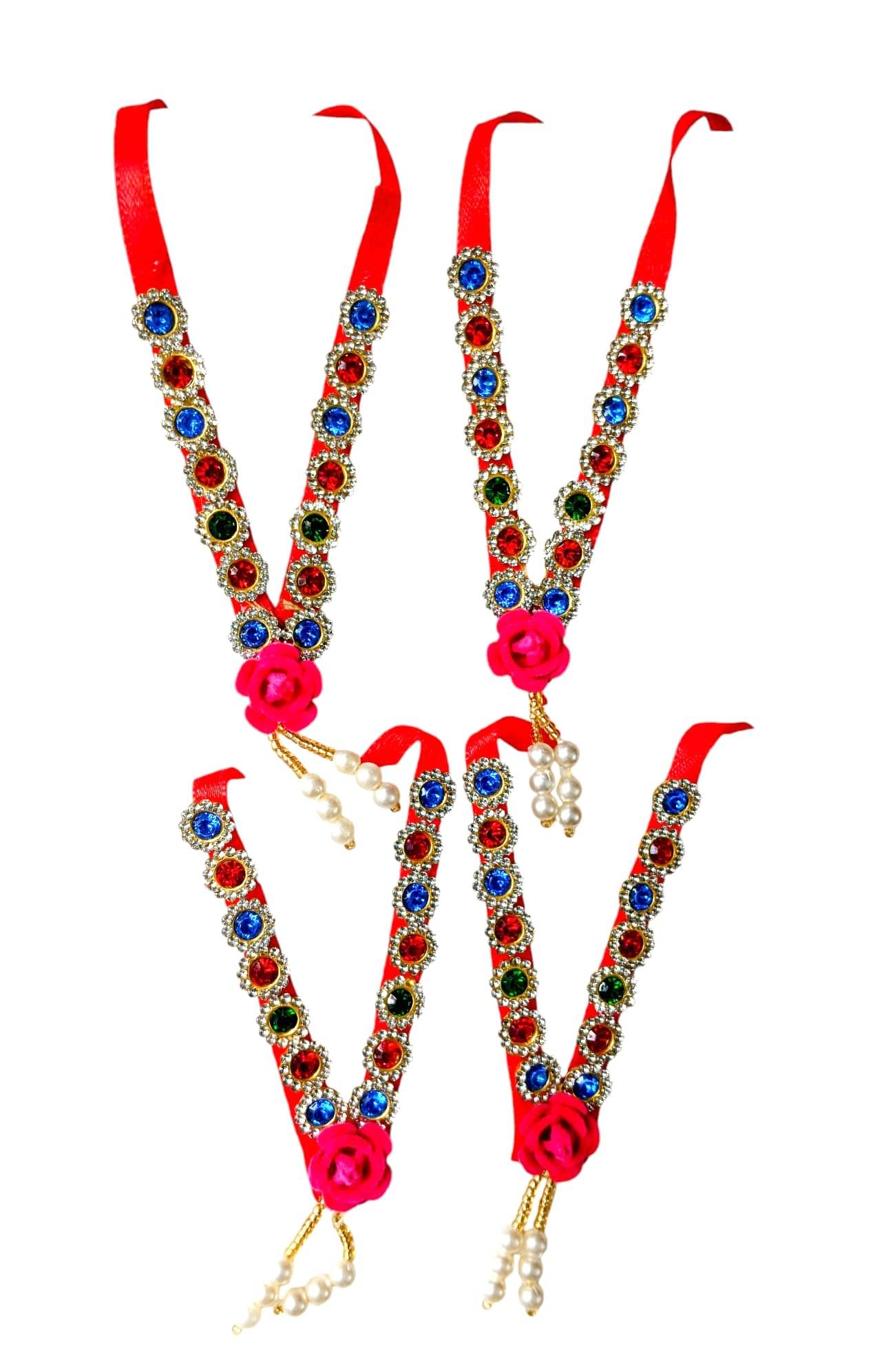     			Cherry Tree Laddu Gopal Multicolor Crystal Jewellery ( Pack of 4 )