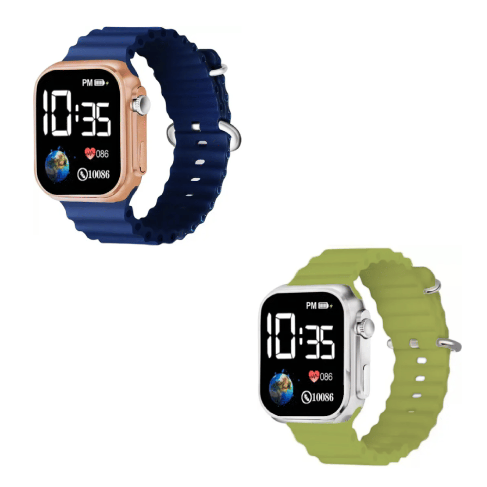 Cosmic Blue Rubber Digital Men's Watch