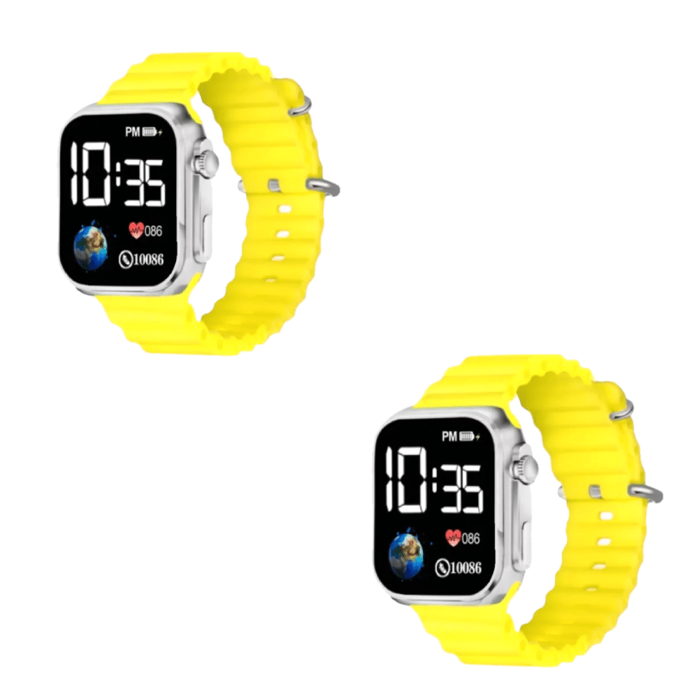     			DECLASSE Yellow Silicon Digital Womens Watch