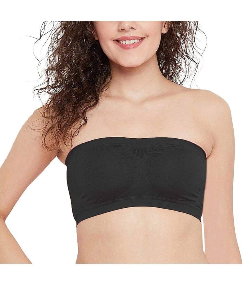 DEVTEJRUDRRAJ Nylon Non Padded Women's Everyday Bra ( Black ) TUBEBRA0029 DEVTEJRUDRRAJ Nylon Non Padded Women's Everyday Bra ( Black ) TUBEBRA0029