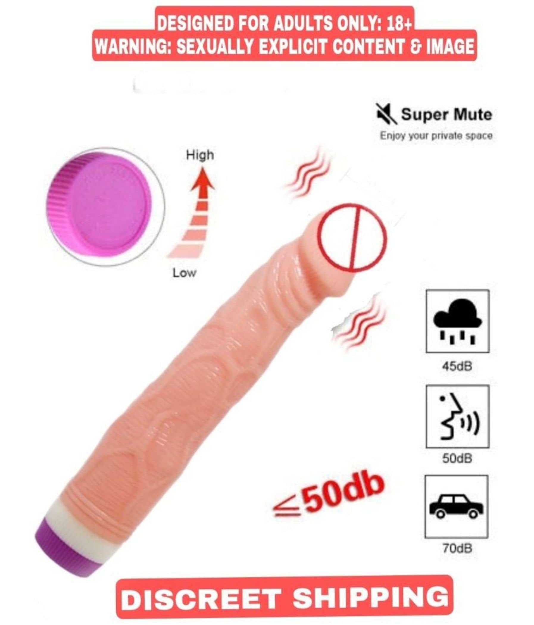 Dildo- 9" Long XL Realistic Life Like Thick Strong Vibrating IPX7 Waterproof Dildo Vibrator For Women Men - CRAZYNYT