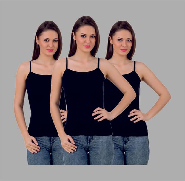 ETICO Single jersy Camisoles - Black Pack of 3     			ETICO Single jersy Camisoles - Black Pack of 3