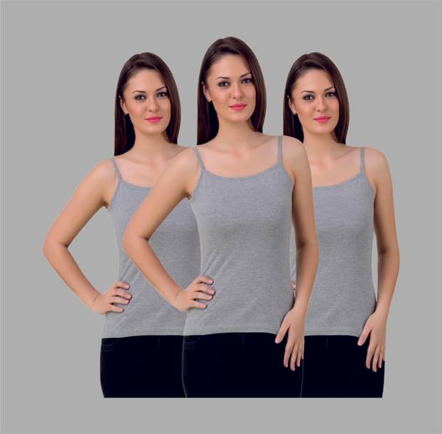 ETICO Single jersy Camisoles - Grey Pack of 3     			ETICO Single jersy Camisoles - Grey Pack of 3