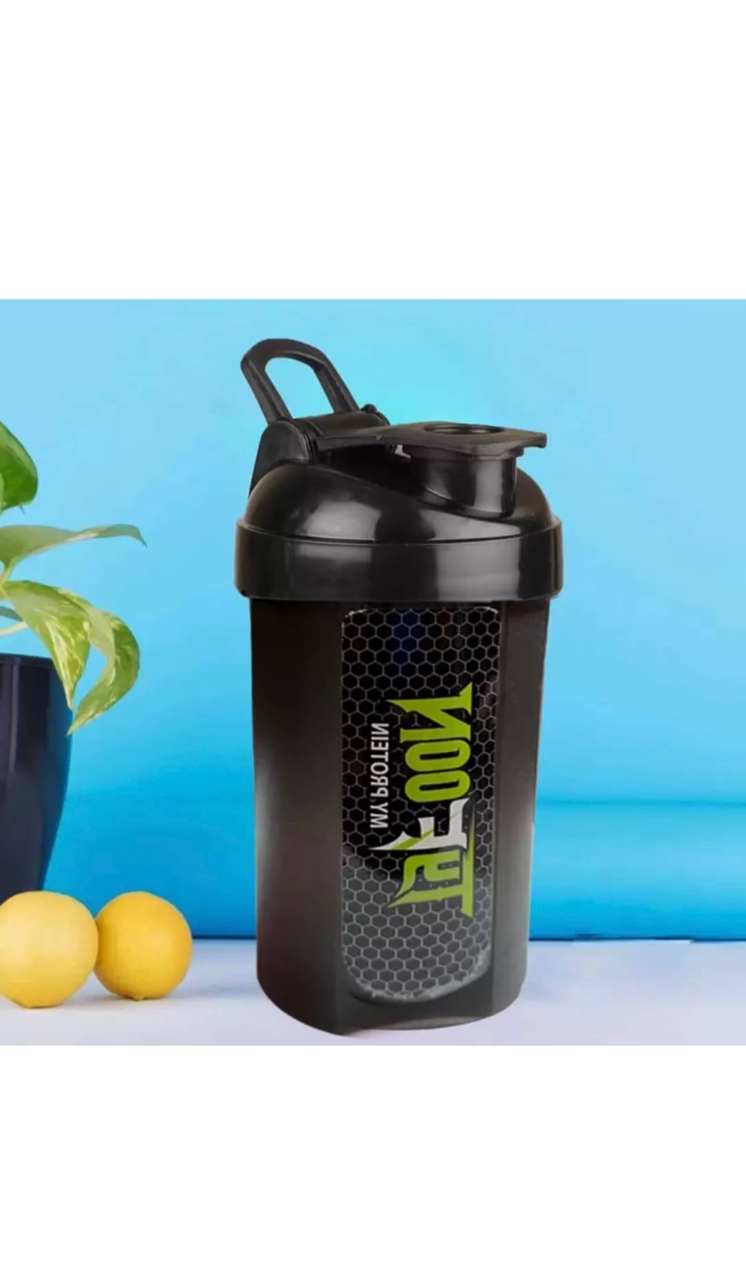     			Fitgo Plastic Black 400 mL Shaker ( Pack of 1 )