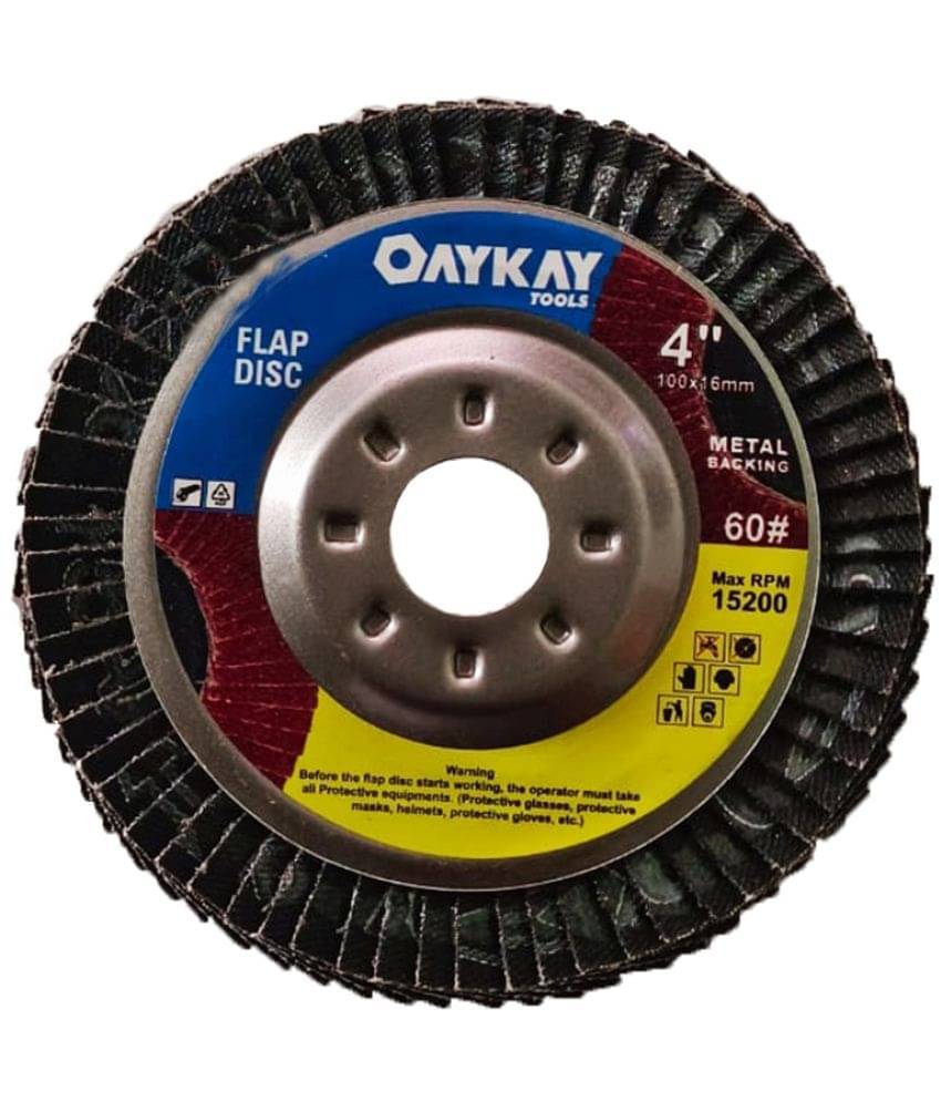 Flap Disc Metal Backing 4x60 Grit pack of 5 oaykay tools     			Flap Disc Metal Backing 4x60 Grit pack of 5 oaykay tools