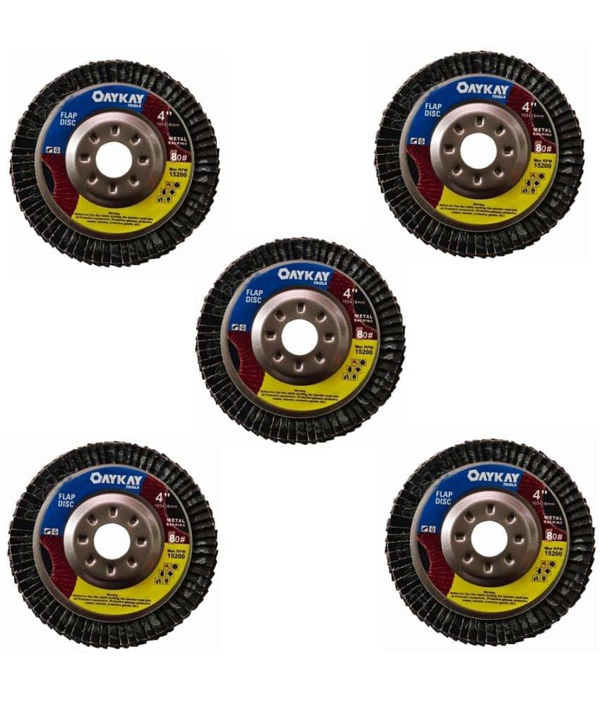     			Flap Disc Metal Backing 4x80 Grit pack of 5 Oaykay Tools