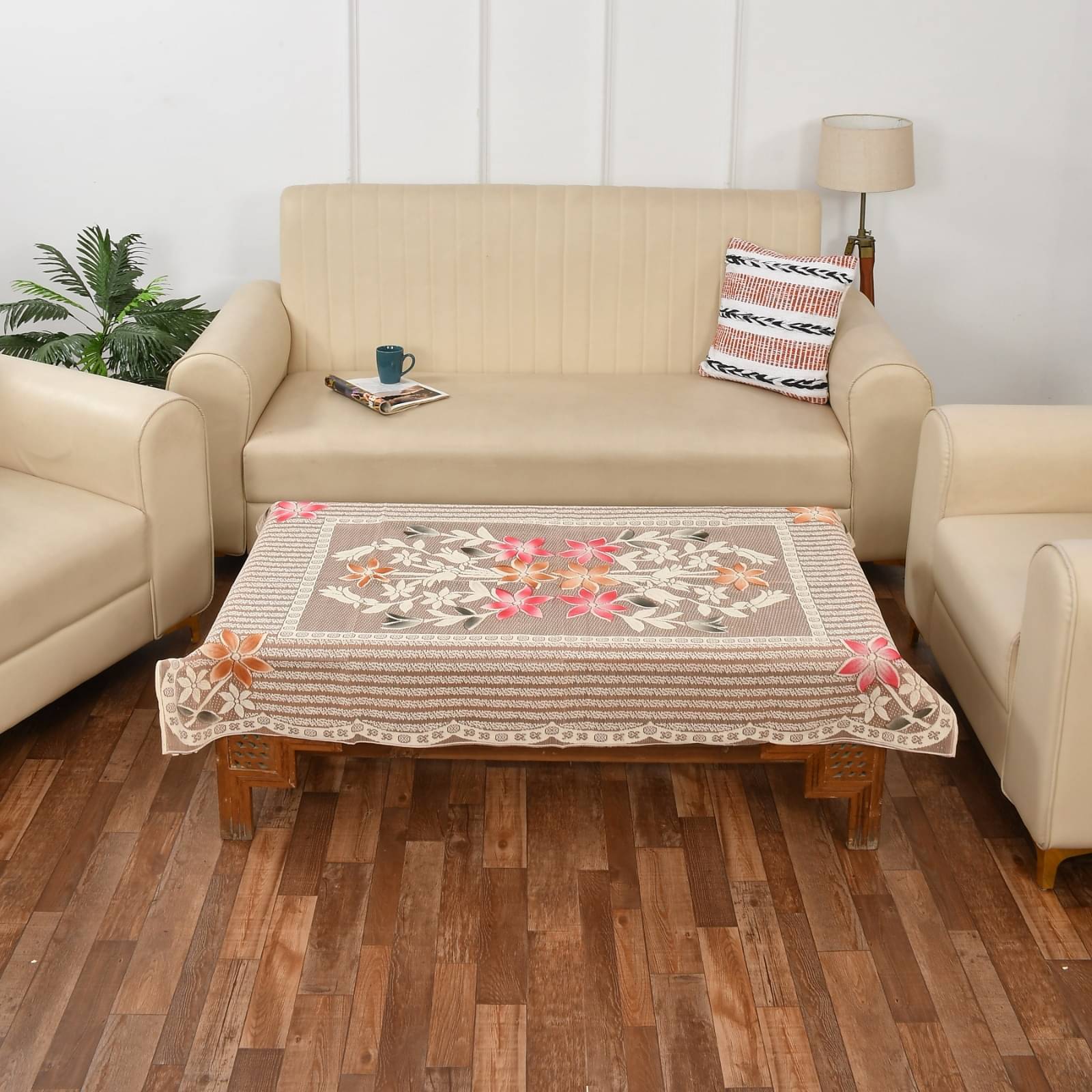 GoCose Home Printed Cotton 4 Seater Rectangle Table Cover ( 152 x 101 ) cm Pack of 1 Beige GoCose Home Printed Cotton 4 Seater Rectangle Table Cover ( 152 x 101 ) cm Pack of 1 Beige