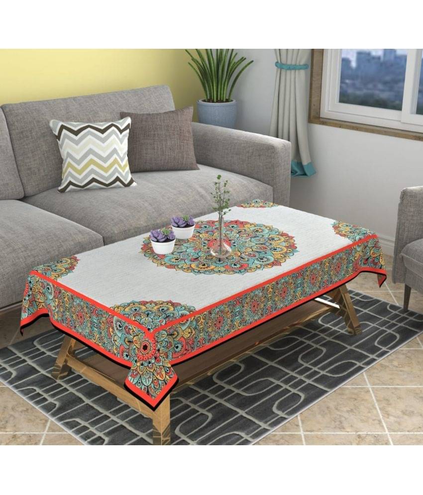 GoCose Home Printed Cotton 4 Seater Rectangle Table Cover ( 152 x 101 ) cm Pack of 1 White GoCose Home Printed Cotton 4 Seater Rectangle Table Cover ( 152 x 101 ) cm Pack of 1 White