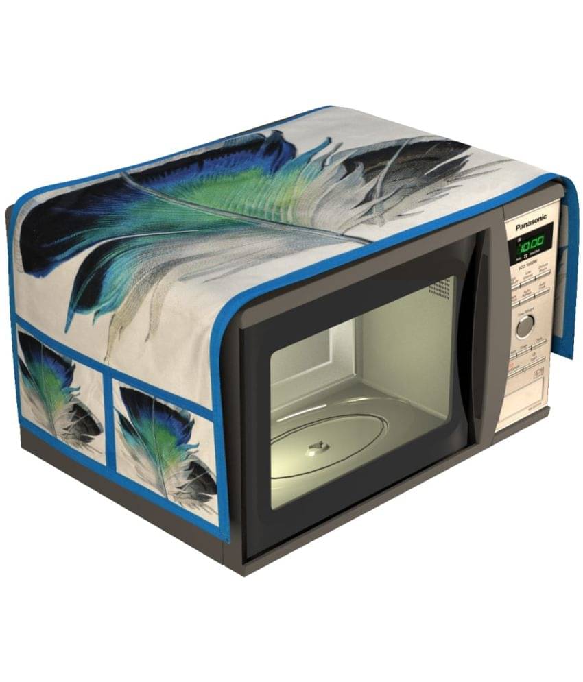 GoCose Home Single Jute Blue Microwave Oven Cover - 20-22L GoCose Home Single Jute Blue Microwave Oven Cover - 20-22L