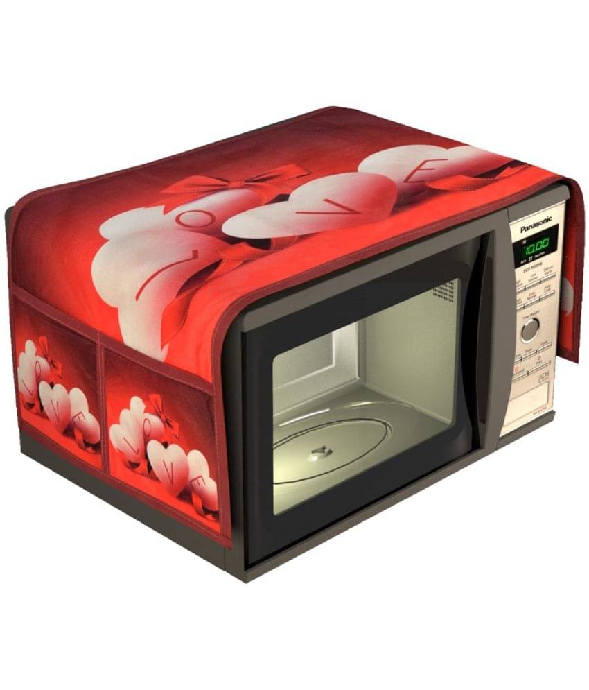 GoCose Home Single Jute Red Microwave Oven Cover - 20-22L GoCose Home Single Jute Red Microwave Oven Cover - 20-22L